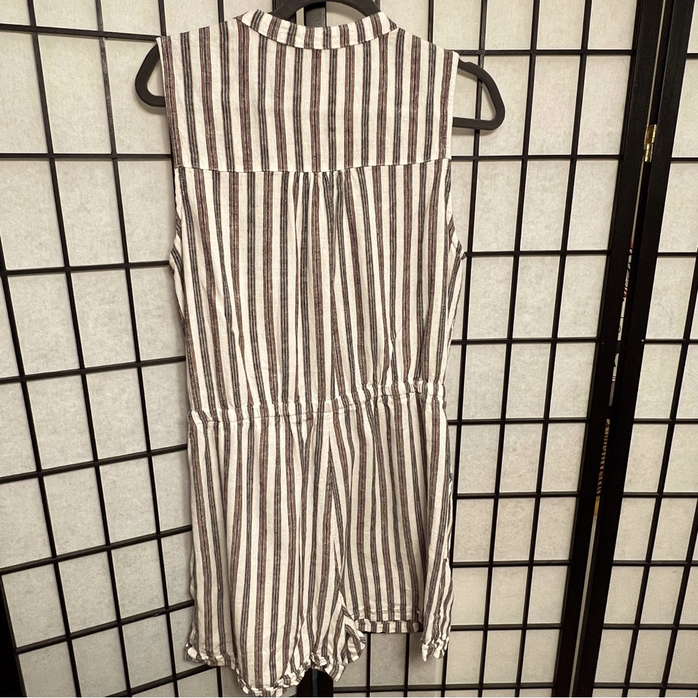 Kelly Renee Linen-Blend Striped Sleeveless Romper - Picture 2 of 9